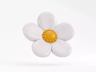 Bee Flower Low-poly 3D model