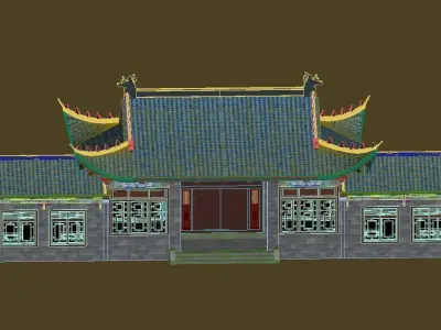 Asian antique courtyard 3D model