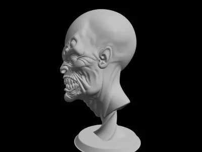Mutant Alien Grotesque Creature Sculpture 3D print model