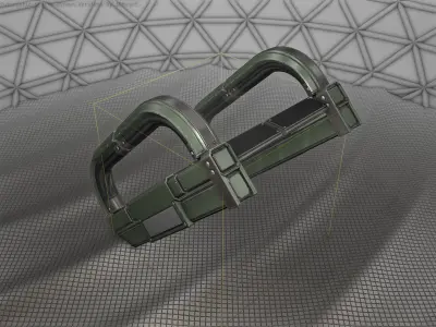 Sci-Fi Stairs - 10 - Green Version Low-poly 3D model