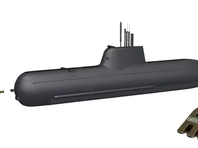 GERMAN SUBMARINE TYPE 212 model 3D model