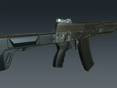 AK-12 game-ready PBR rifle Low-poly 3D model