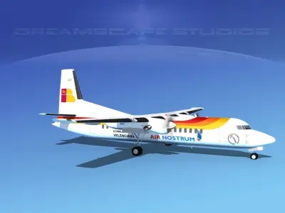 Fokker 50 Air Nostrum 3D model