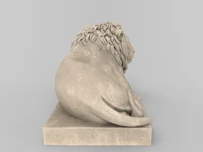 Recumbent Lion 3D Model