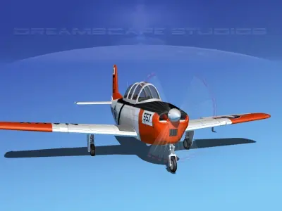 Beechcraft T-34 Mentor V12 USN 3D model