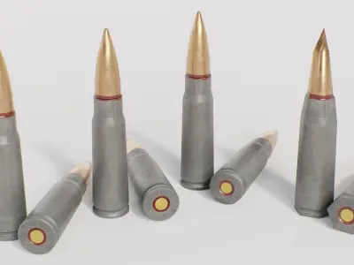 762x39mm Bullets Low-poly 3D model
