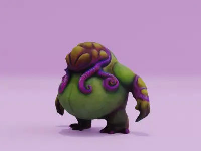 Alien Character Monster Low-poly 3D model