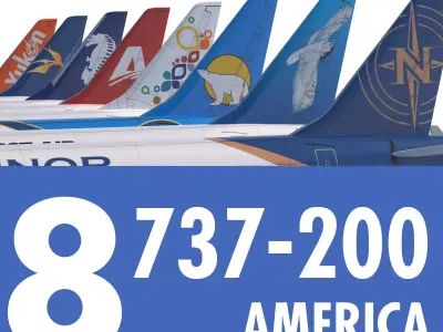 737 200 Collection Eight American Airlines 3D model
