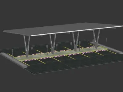 Electric Vehicle Charging Point EV Station 01 3D model