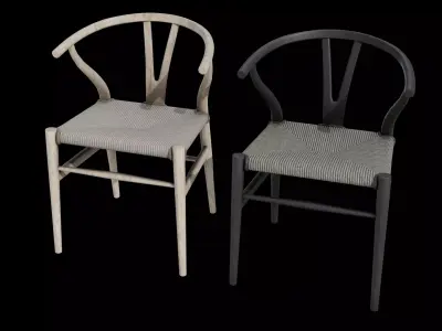 Wooden Chairs Pbr Low-poly 3D model