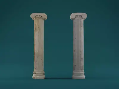 Ionic Greek column Low-poly 3D model