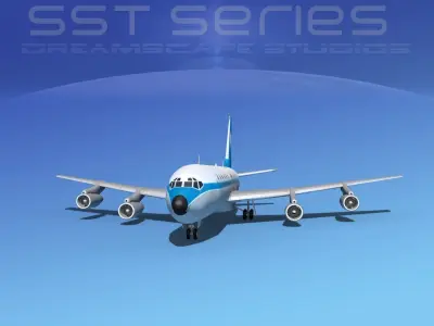 Boeing 707-320 SS Sabena 3D model