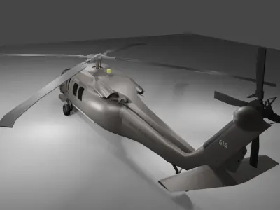 Sikorksky UH-60 Blackhawk US Army Helicopter Low-poly 3D model