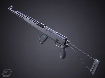 SKS Marksman Rifle Echo PBR Low-poly 3D model