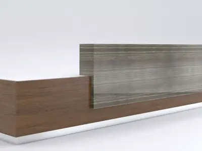 Reception Desk-001 -Low Poly 3D model