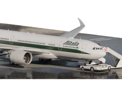 AIRBUS A330-202 Alitalia with interior 3D model