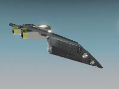 Futuristic jet Low-poly 3D model