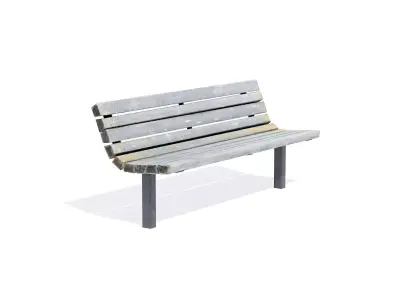 Wooden Bench Weathered 2 Free low-poly 3D model