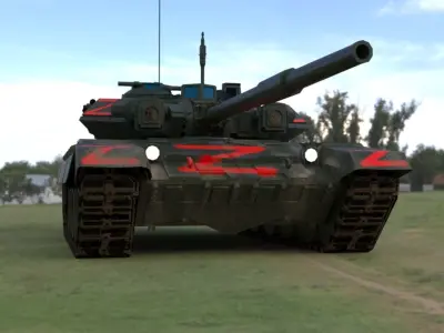 Weathered Wagner PMC T90A Tank  Low-poly 3D model