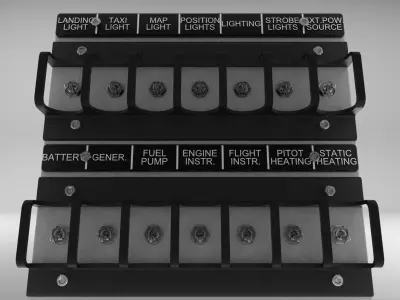 Zlin 142 143 242 Circuit switches for simulator 3D print model