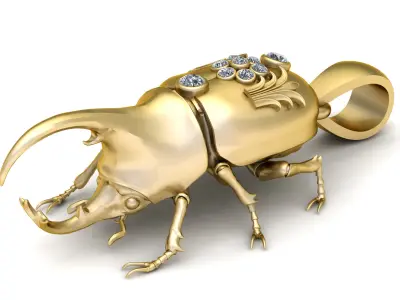 BEETLE INSECT PENDANT 3D PRINTABLE MODEL 3D print model