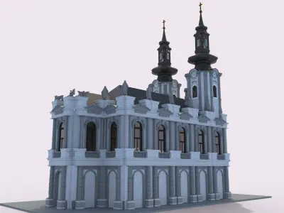 Barocco church - exterior interior 3D model