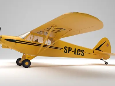 Piper PA-18 Supercub Low Poly Low-poly 3D model