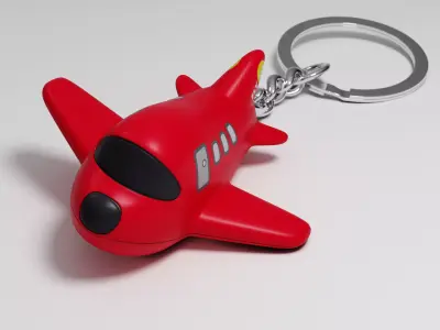 Airplane keychain Low-poly 3D model