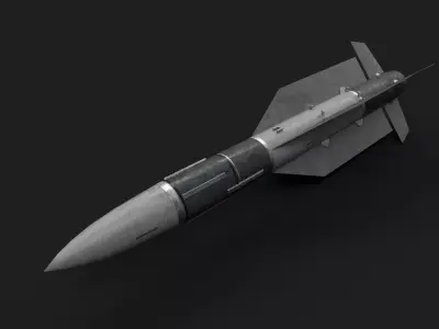 aa9 r33 air to air missile Low-poly 3D model
