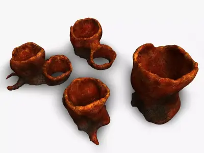 Alien Tubes - Red Free low-poly 3D model