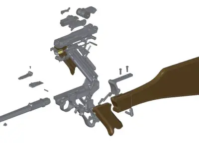 Luger P-08 Artillery  3D model