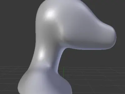 Anthro Furry Head Base 3D model
