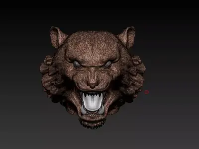 Tiger head Low res 3D model