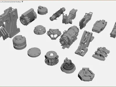 Industrial mechanical parts 3D model