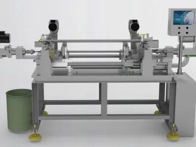 Round product drilling and chamfering machine 3D model