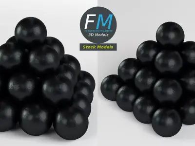 Cannonballs stack 1 Free 3D model