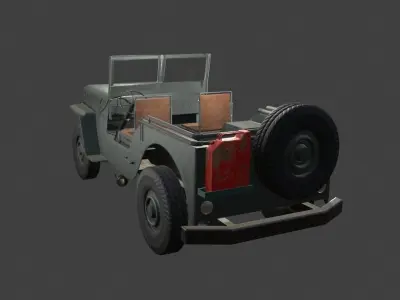 jeep retro low poly 3d Low-poly 3D model