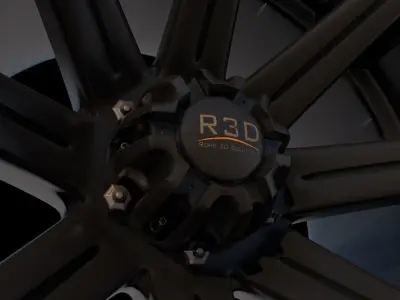 Off Road Truck Tire and Wheel 3D model