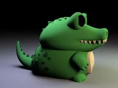 Crocodile bank 3D print model