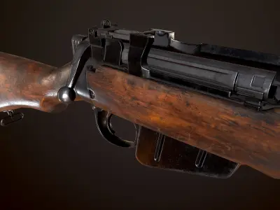 Lee Enfield WW2 Rifle PBR Low-poly 3D model