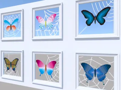 butterfly Poly color 3D model