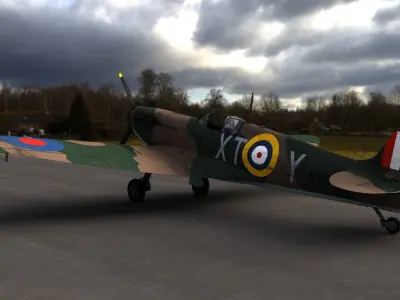 SPITFIRE MK IA 603rd Squadron Low-poly 3D model