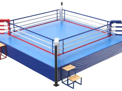 Detailed Boxing Ring 3D model