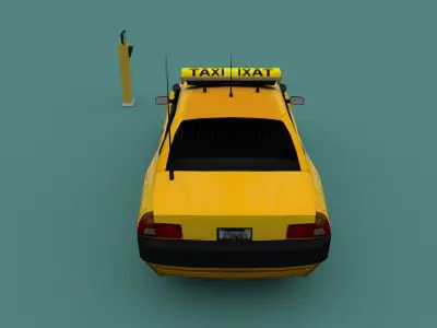 New York taxi car Low-poly 3D model
