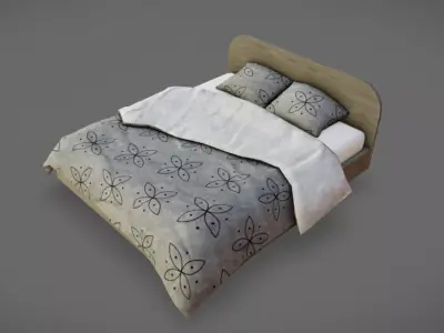 Double Bed 12 Free low-poly 3D model