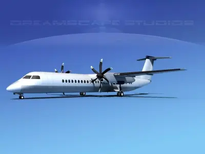 Dehaviland DHC-8 400 Unmarked 2 3D model
