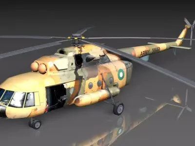 Low Polygon Mi-17 Low-poly 3D model