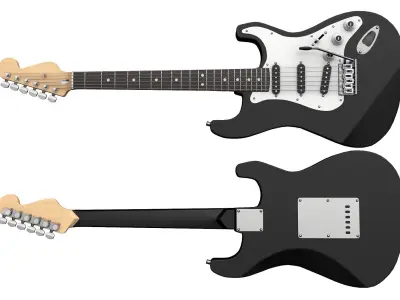 Electric Guitar Part 5 Low-poly 3D model
