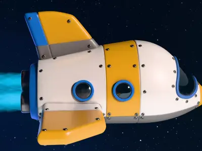 Stylized space shuttle Low-poly 3D model