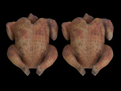 Roast Low-poly 3D model